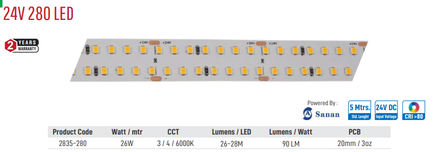 Enso 24V 280 LED