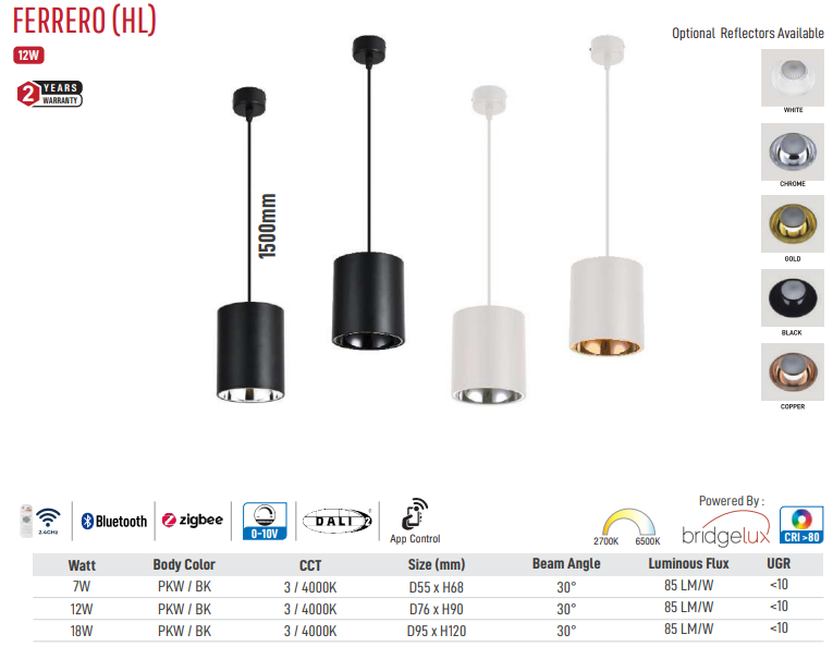 Ferrero (HL) Led Hanging Light (Black)