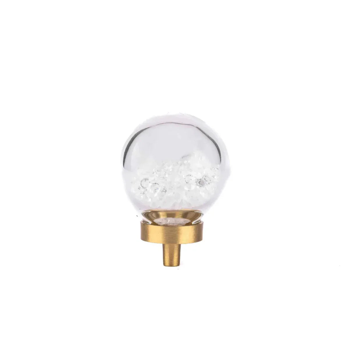 Moon Orb Glitter Glass & Brass Knob