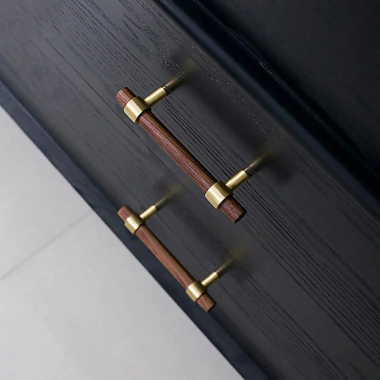Walnut & Brass T-Bar Handle Collection