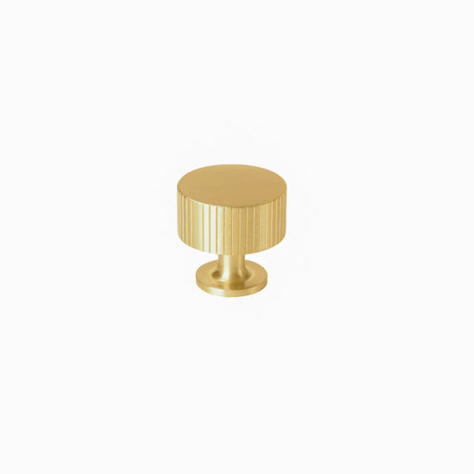 Linear Knurled Brass Cabinet Knob