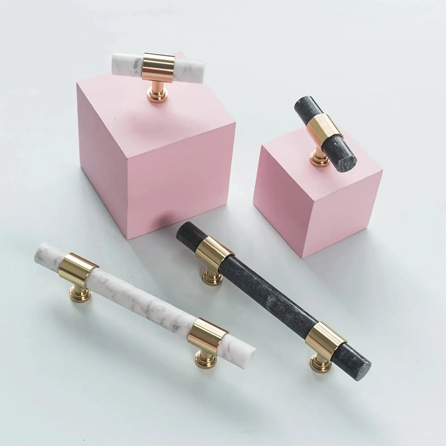 Karish Marble & Brass Handles Brushed Finish