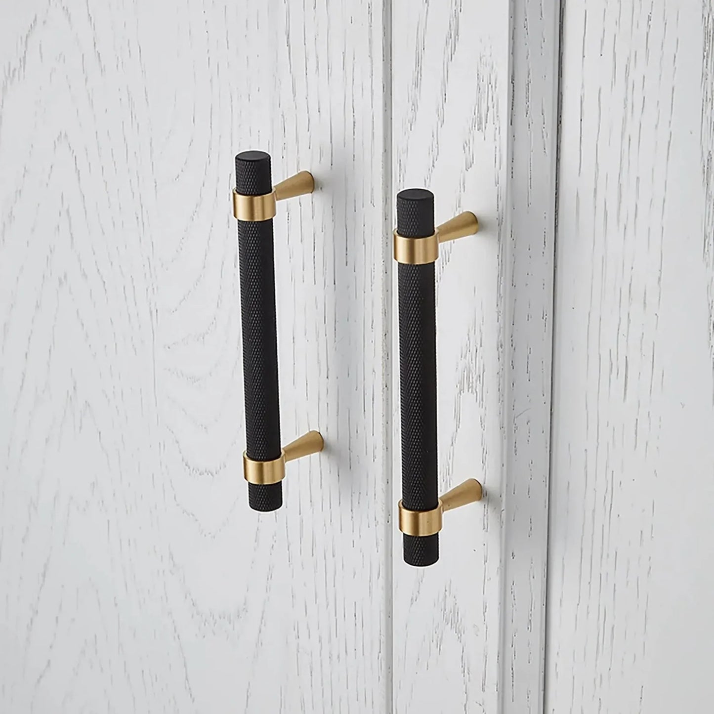 Knurled Black and Gold T-Bar Handle Collection