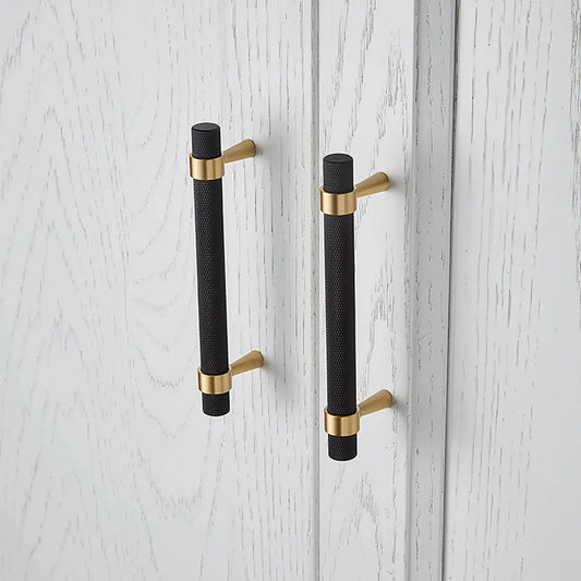 Knurled Black and Gold T-Bar Handle Collection