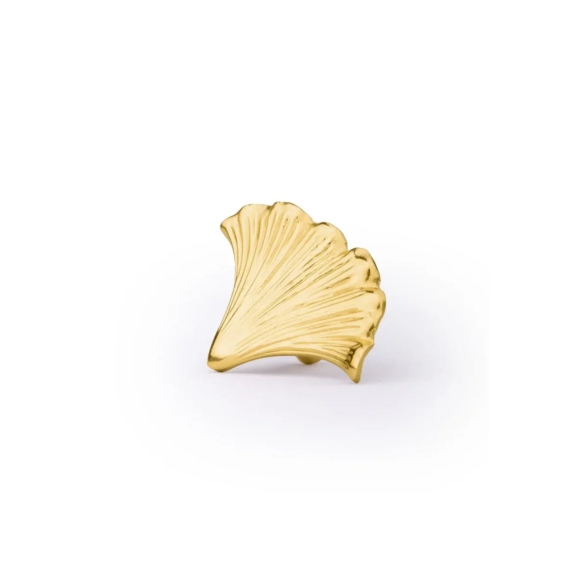 Polished Gold Ginkgo Leaf Cabinet Pull
