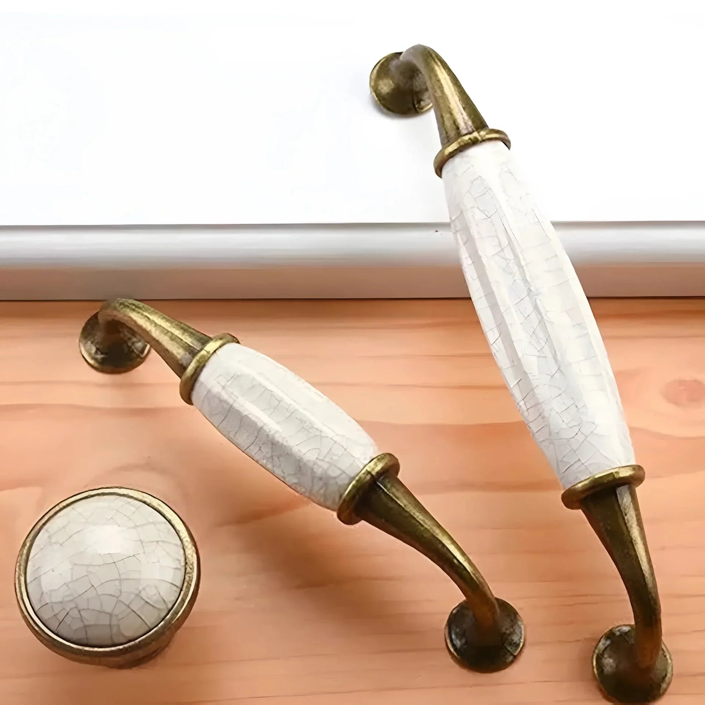 Antique Ceramic & Zinc Cabinet Handles