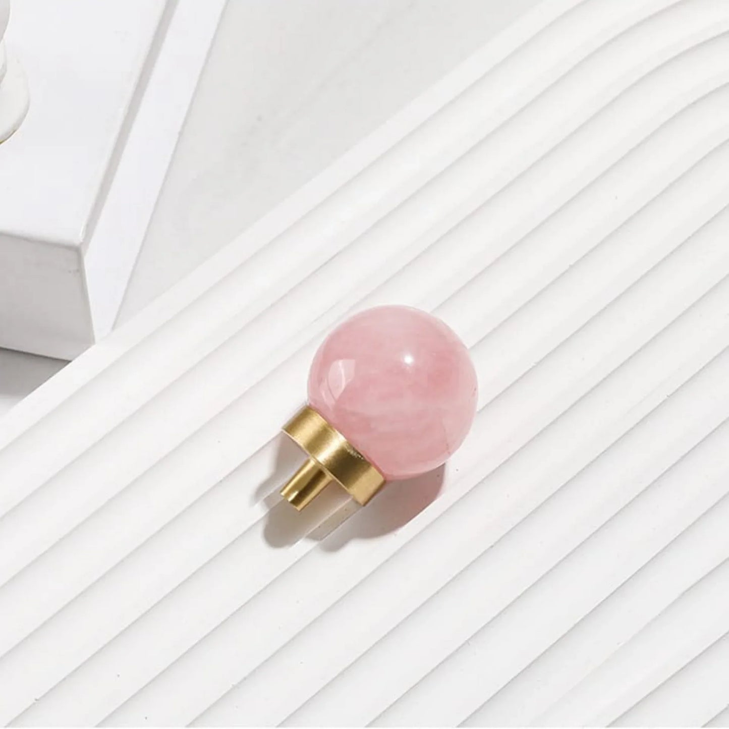 Natural Crystal Ball & Brass Cabinet Knob