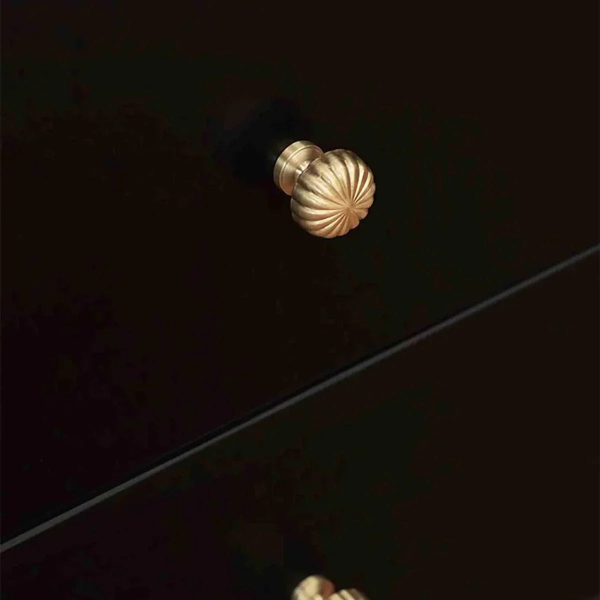 Fluted Pumpkin Solid Brass Cabinet Knob