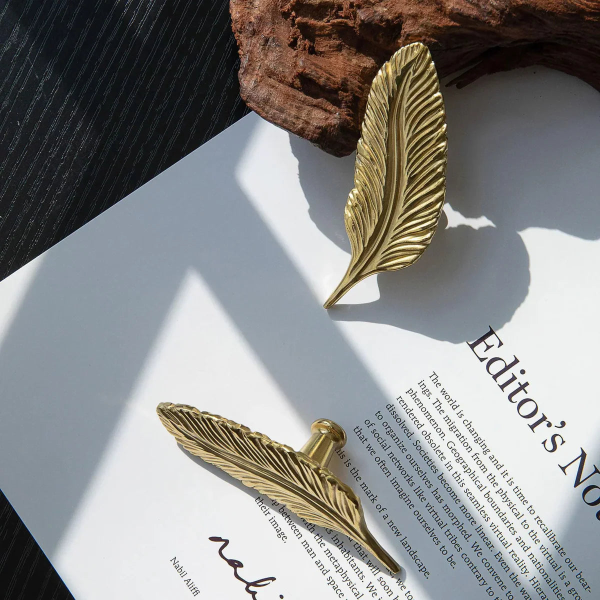 Solid Brass Leaf Cabinet Handles (Left & Right