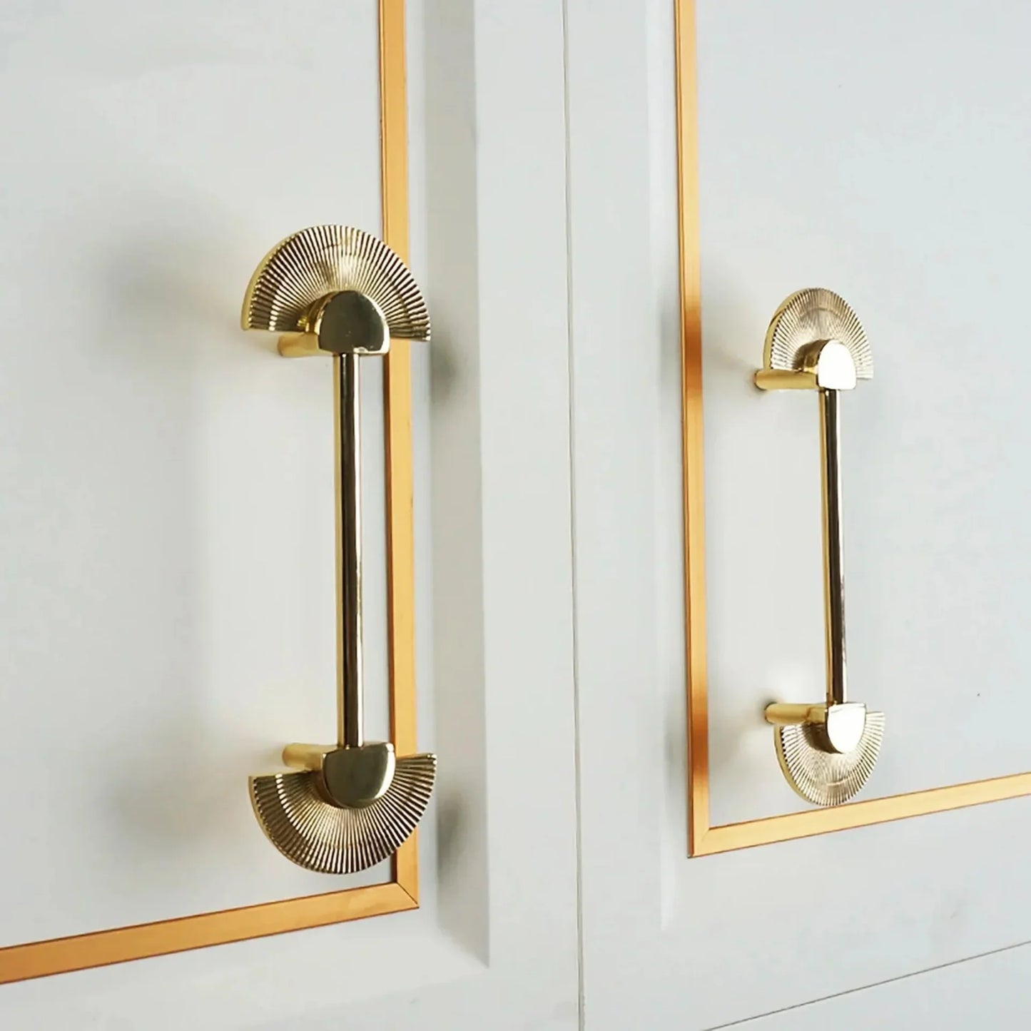 Scalloped Brass Fan Handle Collection
