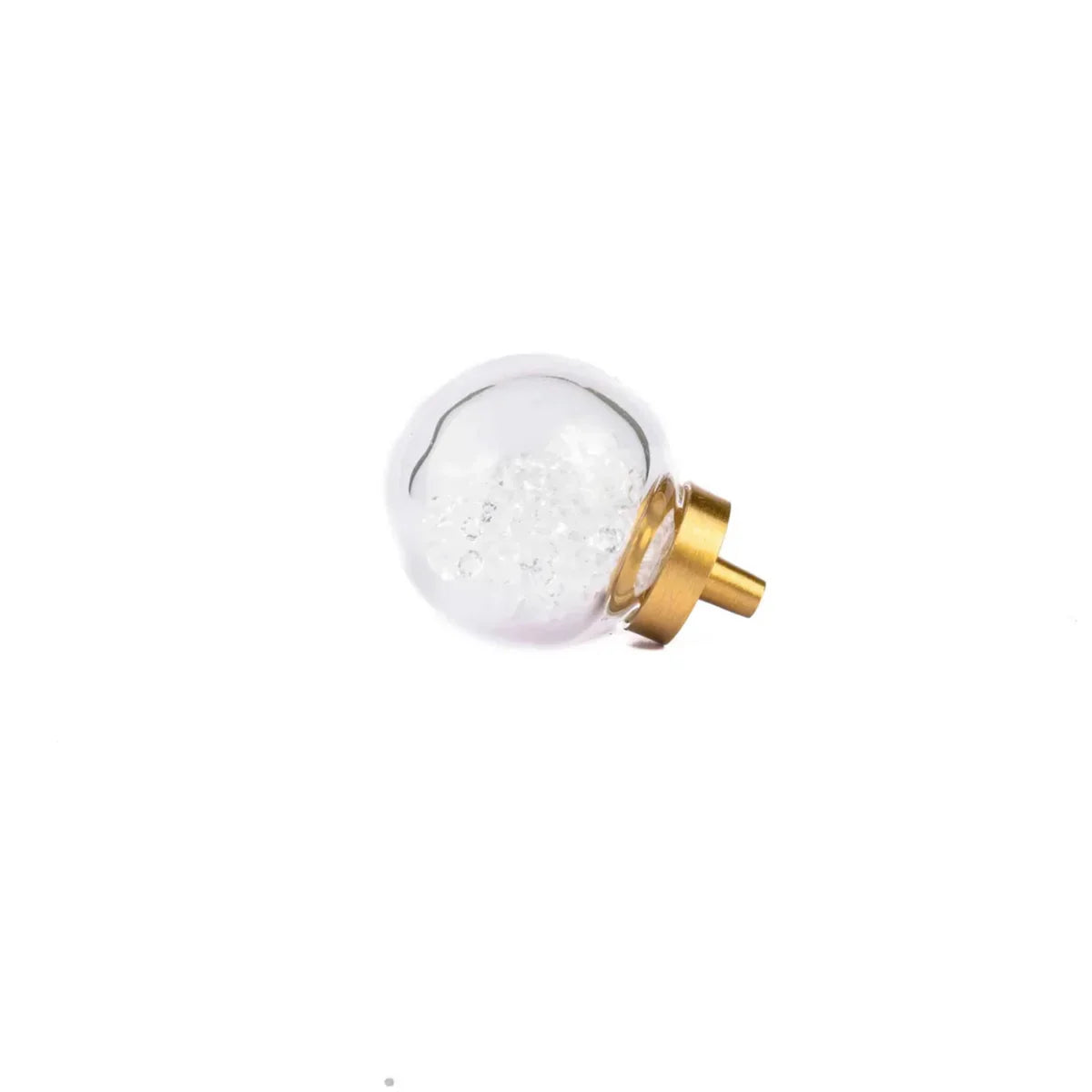 Moon Orb Glitter Glass & Brass Knob