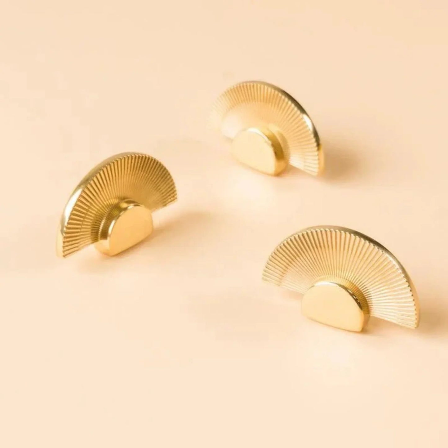 Scalloped Brass Fan Handle Collection