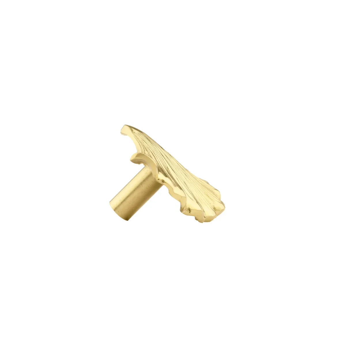 Polished Gold Ginkgo Leaf Cabinet Pull