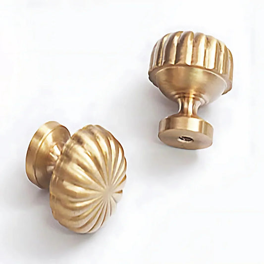 Fluted Pumpkin Solid Brass Cabinet Knob