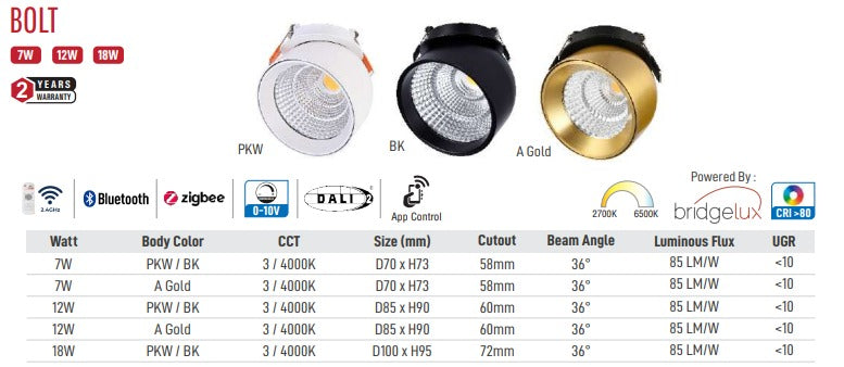 Bolt Led Telescopic Downlight