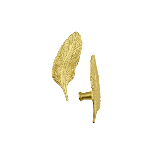Solid Brass Leaf Cabinet Handles (Left & Right