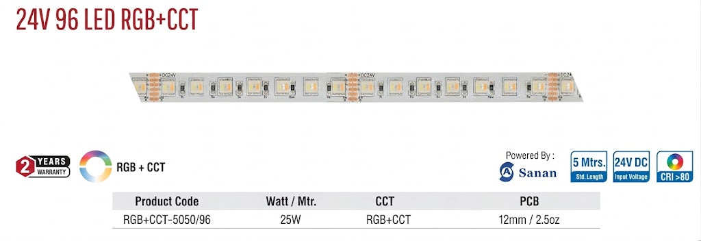 Enso 24V 96 LED RGB+CCT Strip Light
