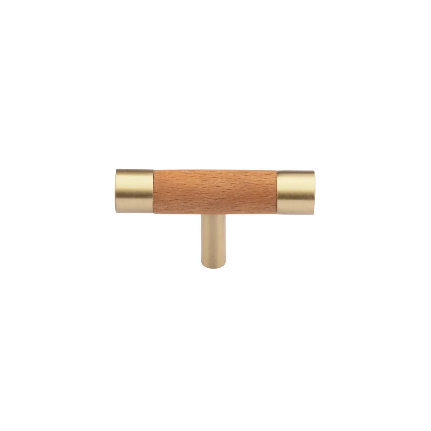 Natural Wood & Brass T-Bar Handle Collection