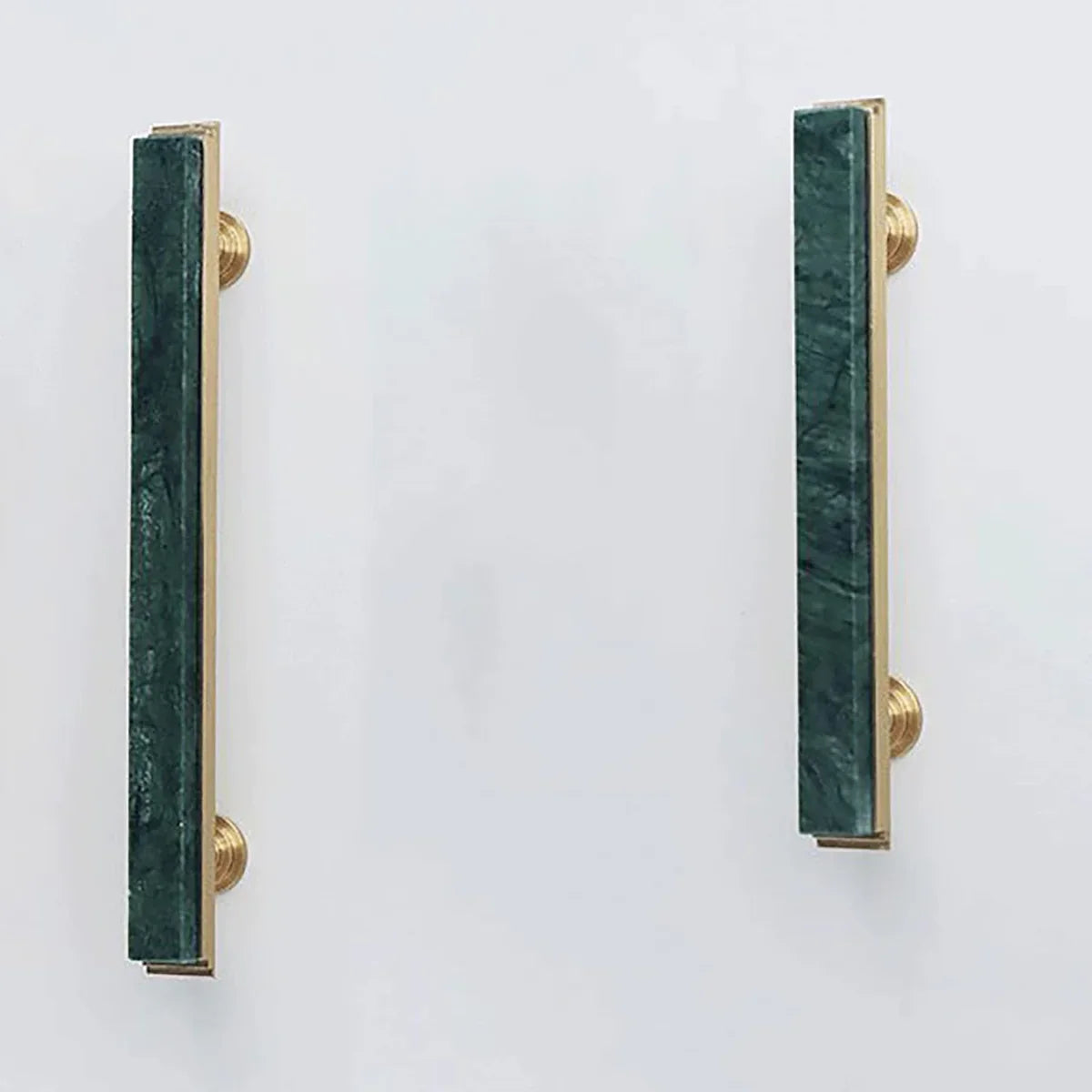 Karish Modern White Marble & Brass T-Bar Handle