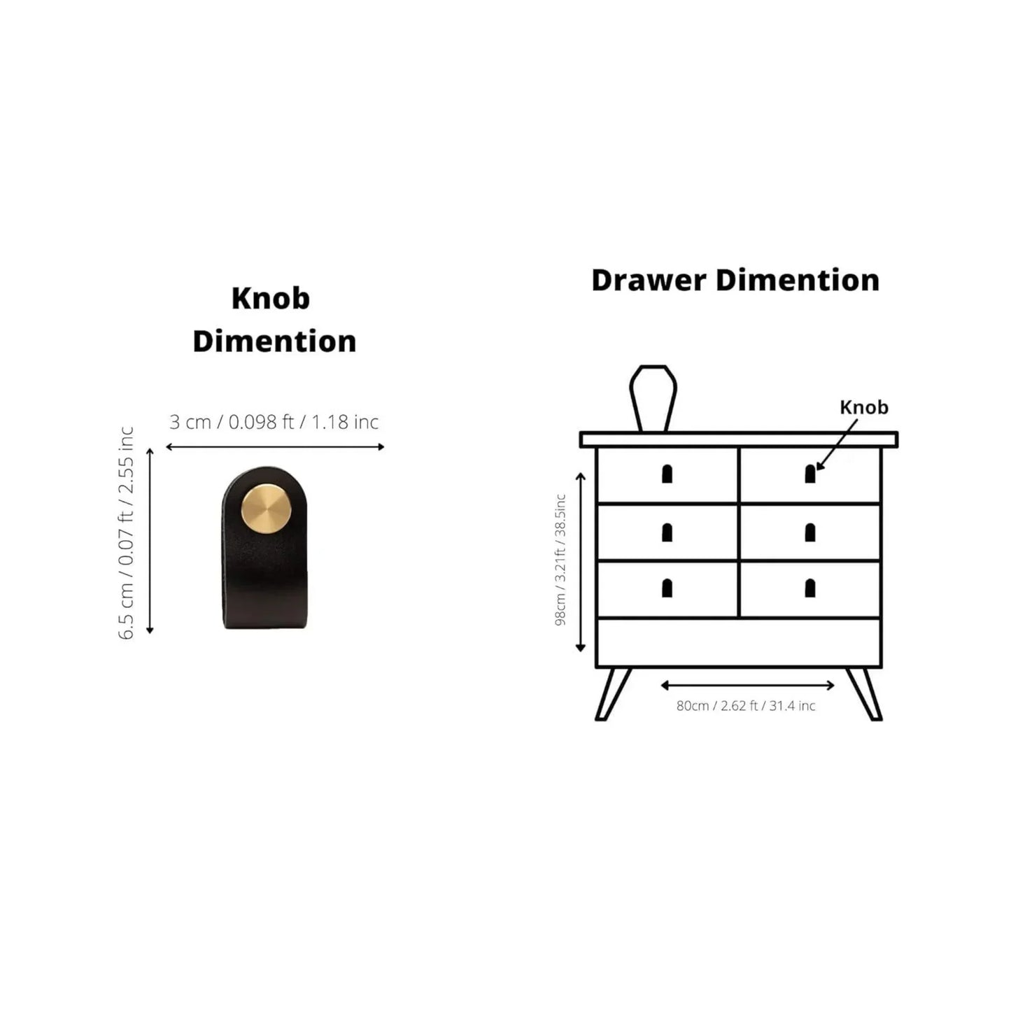 Leather & Brass Strap Cabinet Pulls