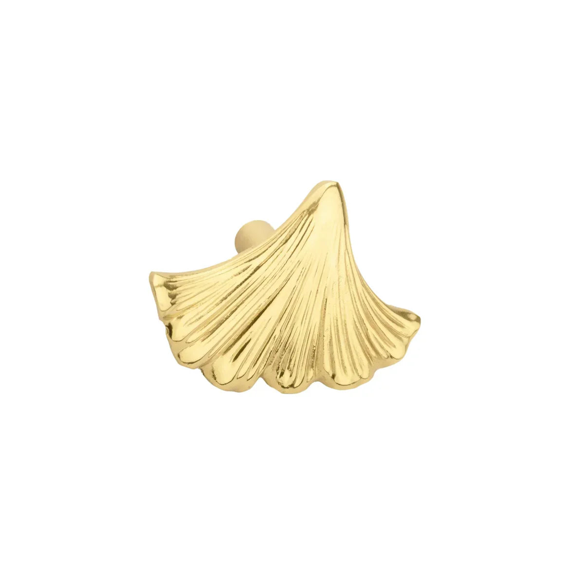 Polished Gold Ginkgo Leaf Cabinet Pull