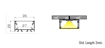 LED Aluminium Profile 3520 Surface
