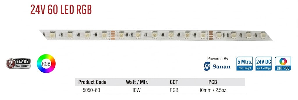 Enso 24V 60 LED RGB Strip Light