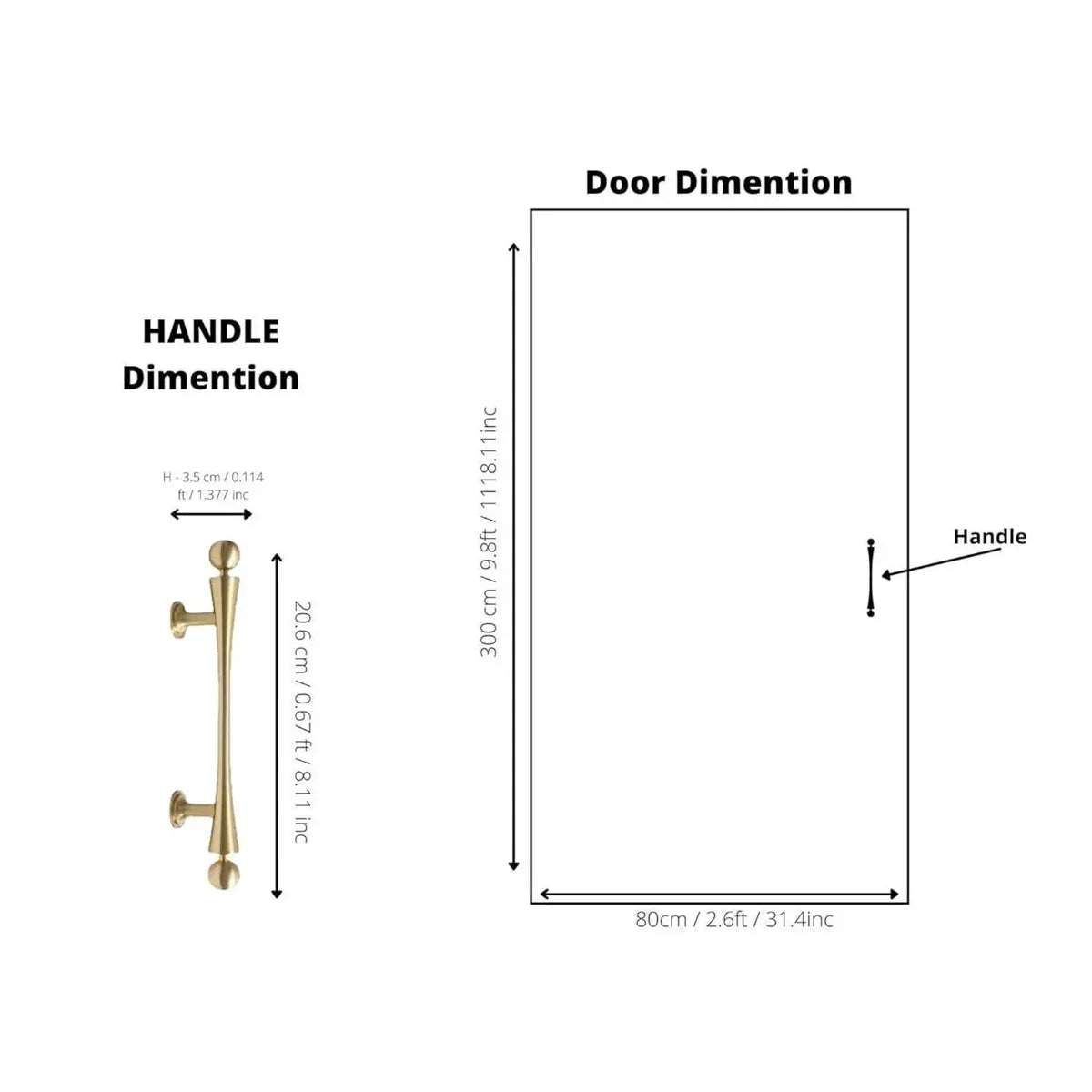 Seasaw Hourglass Brushed Brass Cabinet Handle