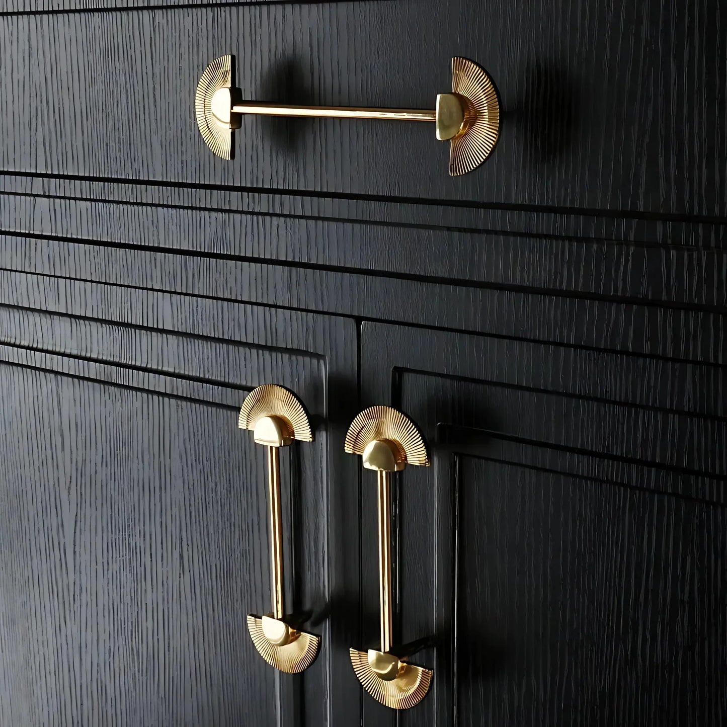 Scalloped Brass Fan Handle Collection