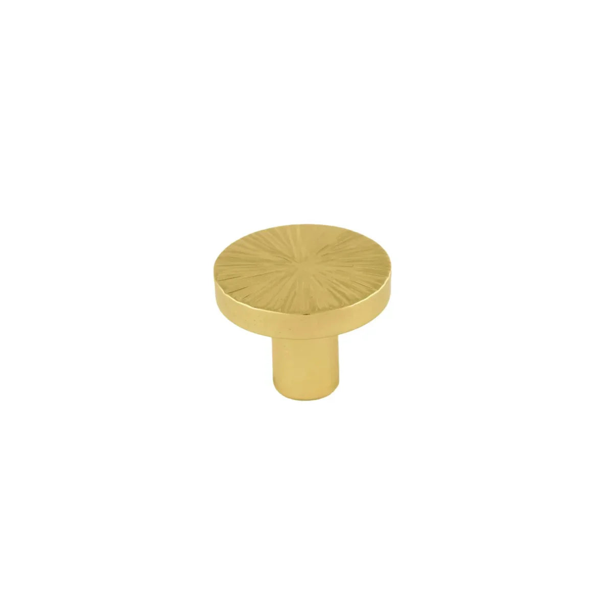 Hammered Sunburst Brass Cabinet Knob