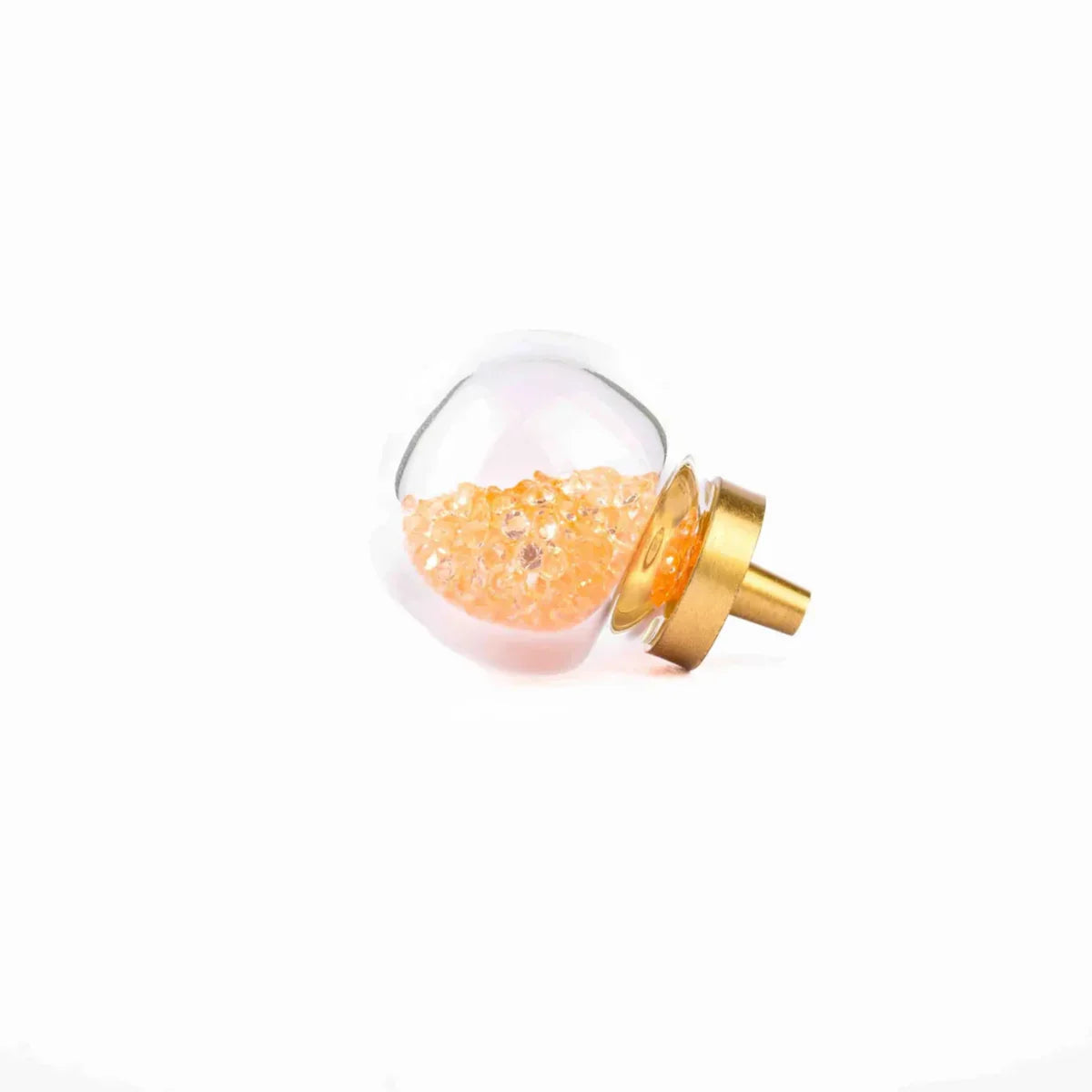 Moon Orb Glitter Glass & Brass Knob