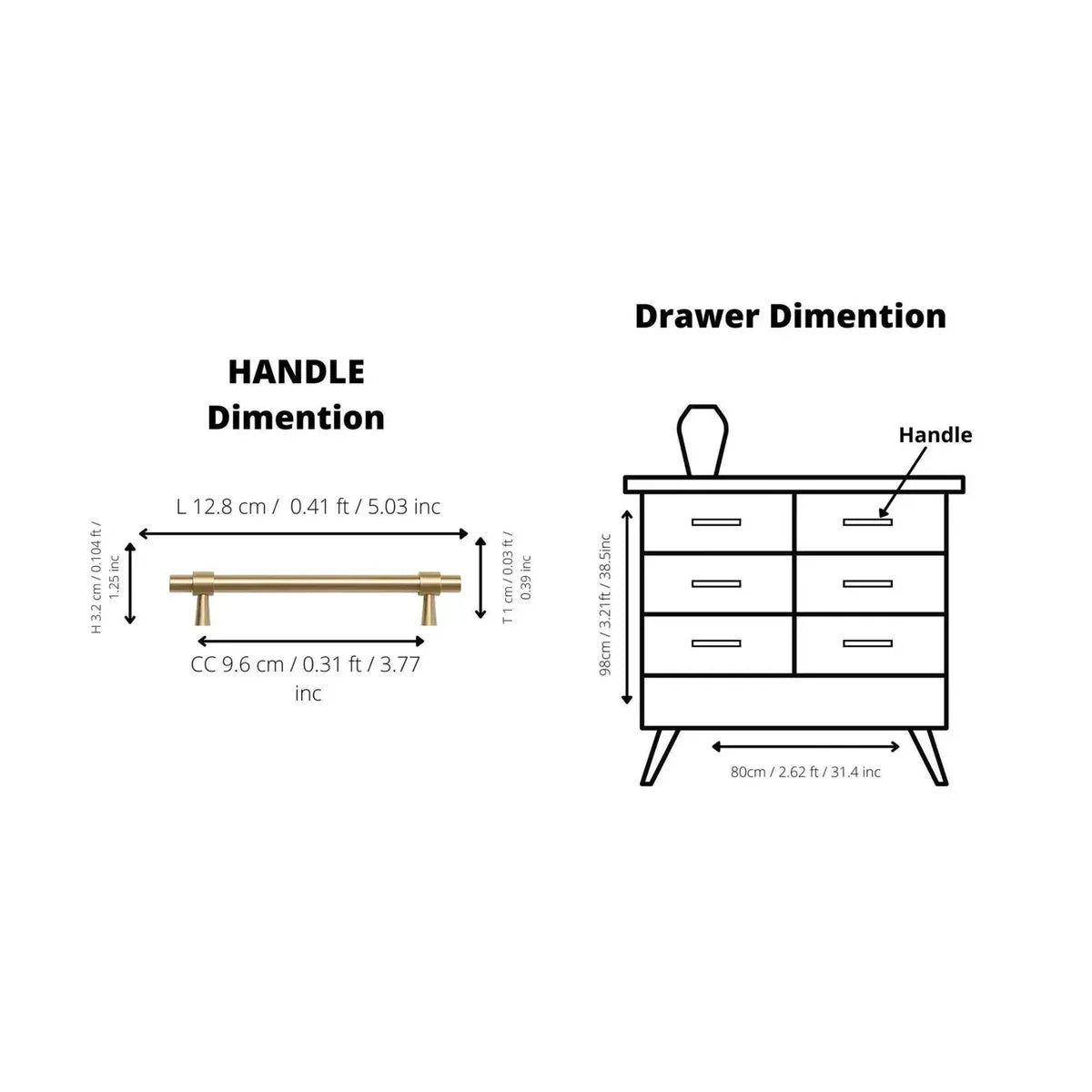 Naveena Solid Brass T-Bar Handle Collection
