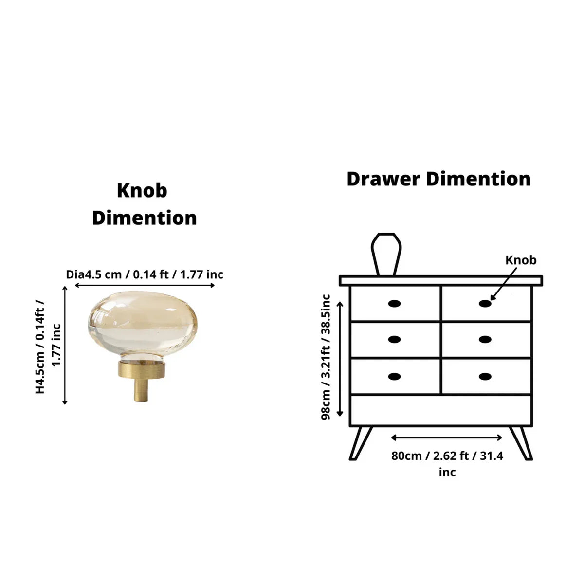 Classic Crystal with Brushed Brass Handle