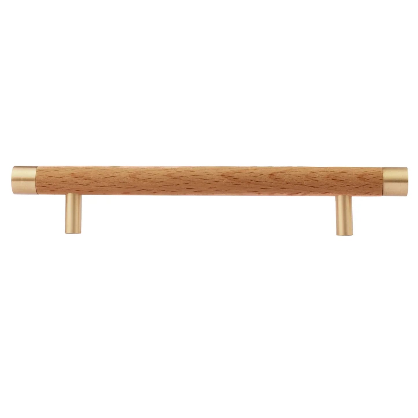 Natural Wood & Brass T-Bar Handle Collection