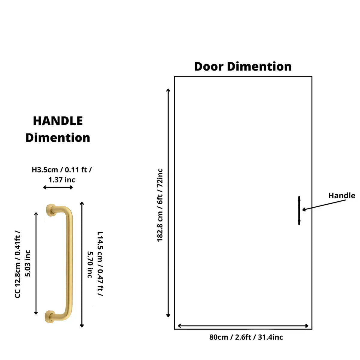 Minimalist Solid Brass Curved Handle