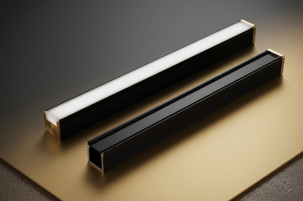 BK 17mm Surface LED Aluminium Black Profile