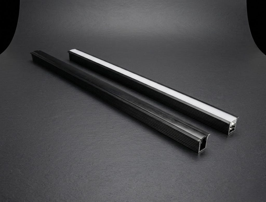 BK 8mm Concealed LED Aluminium Black Profile