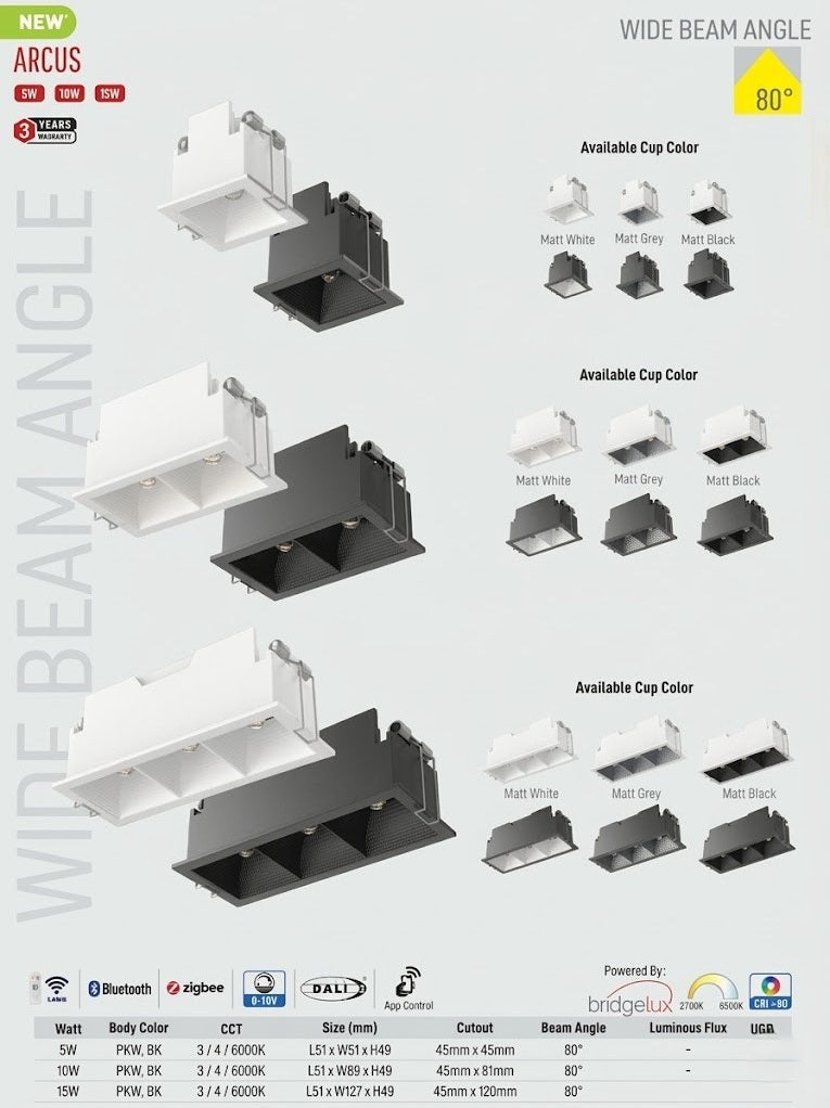 Arcus LED Linear Downlight (Black)