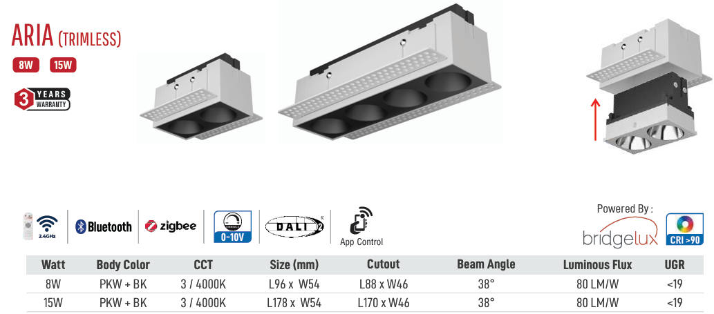 Aria Trimless LED Linear Downlight