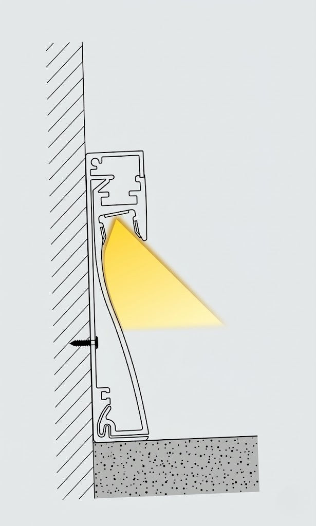 Base 0180 LED Aluminium Skirting Profile
