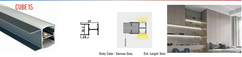Cube 15 LED Aluminium Profile Cube Series