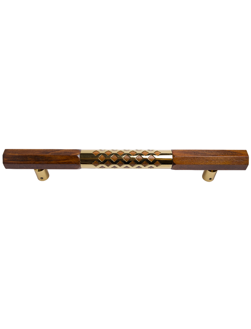 AH 4418 Door Handle Hex Wood
