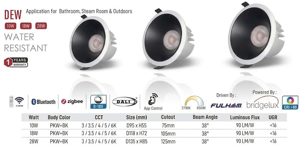 DEW LED Downlight (IP Rated)