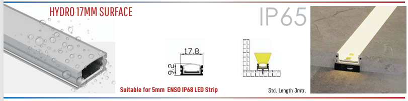 HYDRO 17MM Surface LED Aluminium Profile Hydro Series