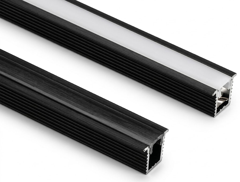 BK 8mm Concealed LED Aluminium Black Profile