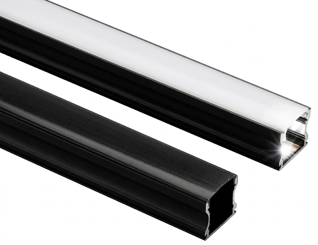 BK 17mm Concealed LED Aluminium Black Profile