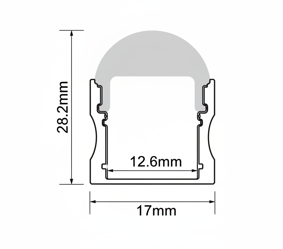 LED Aluminium 17MM Curtain Grazer Profile