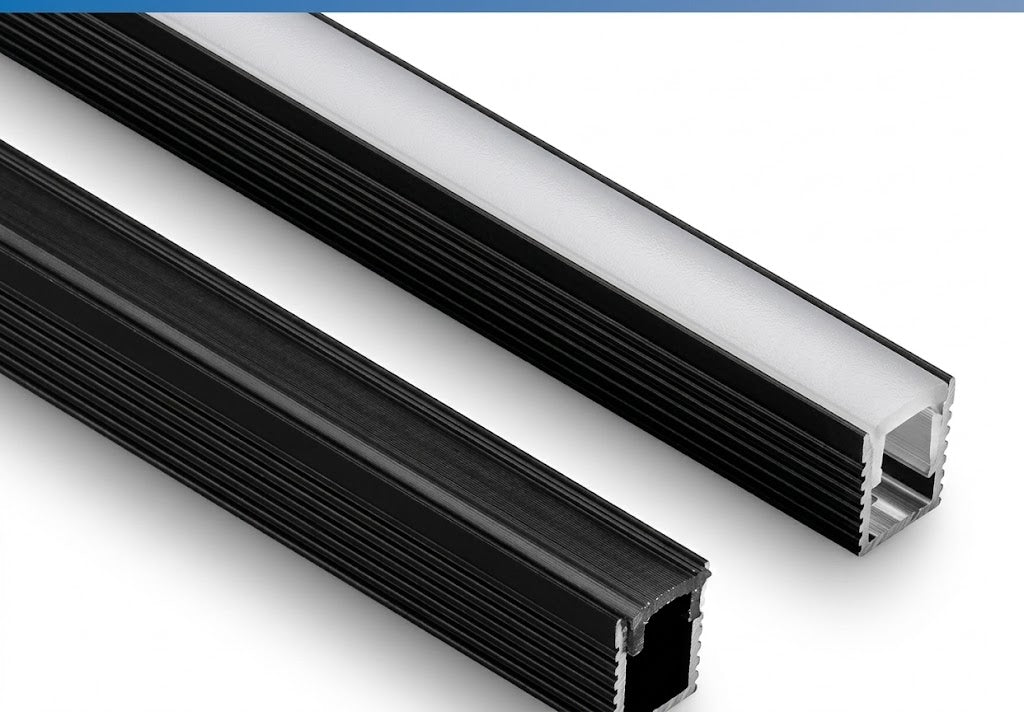 BK 10mm Deep Surface LED Aluminium Black Profile