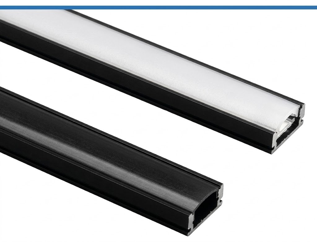 BK 10mm Deep Concealed LED Aluminium Black Profile