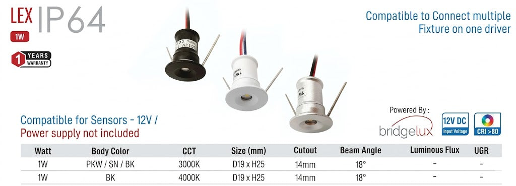 LEX IP64 LED Cabinet Light